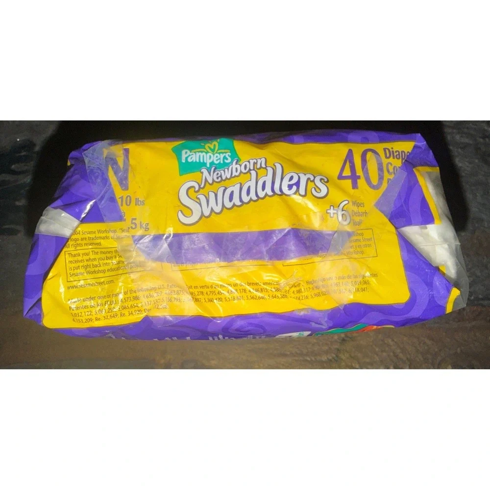 Vintage 2004 Pampers Swaddlers Newborn Diapers 38 Ct Open Pack Sesame Street